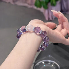 Pulsera de amatista natural – Concentración, éxito y suerte en los exámenes Juego de regalo de protección espiritual taoísta