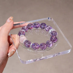 Pulsera de amatista natural – Concentración, éxito y suerte en los exámenes Juego de regalo de protección espiritual taoísta