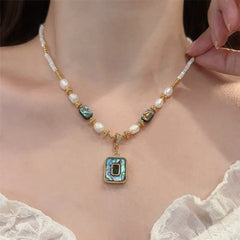 Freshwater Pearl & Abalone Shell Necklace – Taoist Protection Luxury Minimalist Energy Jewelry Gift Set