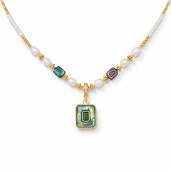 Freshwater Pearl Abalone Shell Necklace – Luxury Minimalism Energy Jewelry Taoist Protection | Taiqing Temple