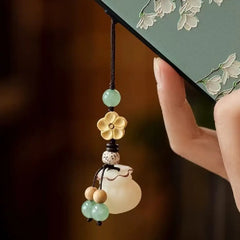 Amuleto de la Suerte y Llavero Bodhi Hecho a Mano – Set de Regalo de Amuleto Taoísta de Riqueza y Protección