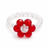 Handmade Crystal Flower Ring – Taoist Lucky Charm Cute Colorful Beaded Ring | Taiqing Temple