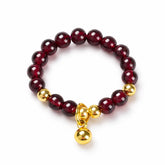 Garnet Energy Ring – Taoist Lucky Charm Love Attraction Protection Natural Crystal Ring Gift Box | Taiqing Temple