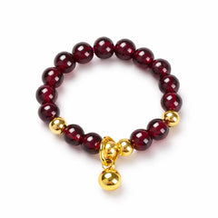 Garnet Energy Ring – Taoist Lucky Charm Love Attraction Protection Natural Crystal Ring Gift Box | Taiqing Temple