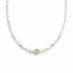 Natural Jade Pearl Necklace Chinese Style Minimalist Clavicle Chain Gift Set for Women