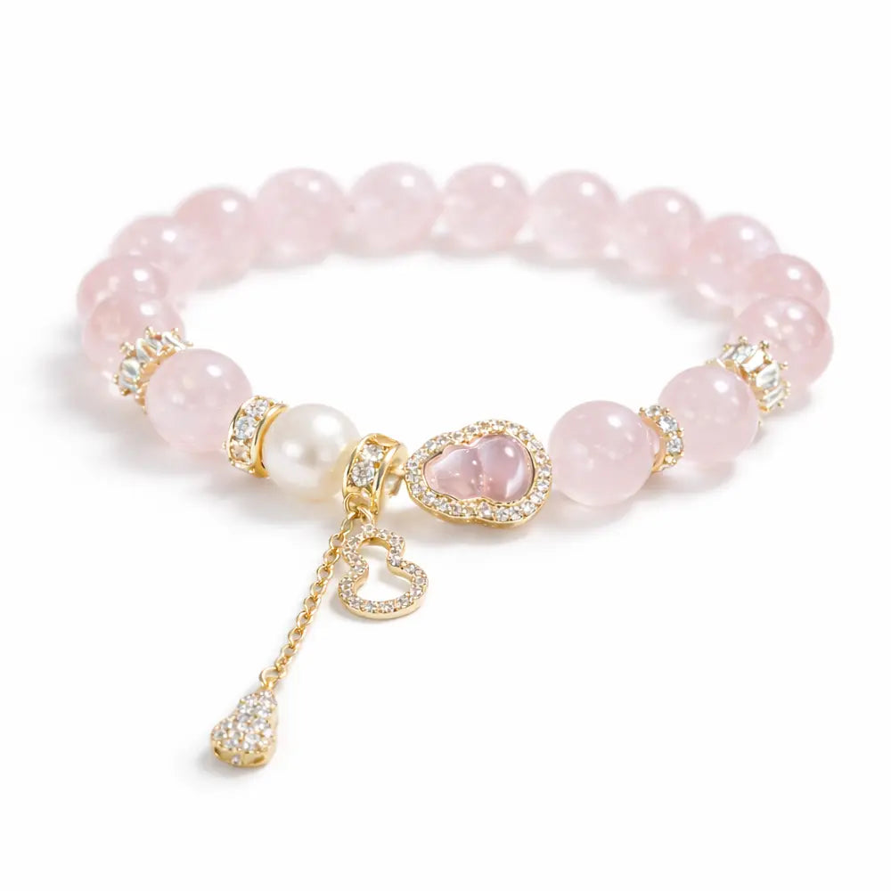 Love Energy Bracelet – Natural Rose Quartz Crystal Love Attracting Bracelet for Women | Taiqing Temple
