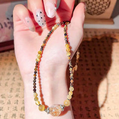 Collar energético ojo de tigre – Juego de regalo de joyería de cristal taoísta para la riqueza, protección y equilibrio