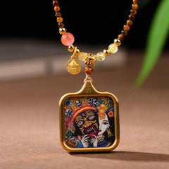 Collar Tangka Ojo de Tigre Zaki Ram – Amuleto de Protección Taoísta, Suerte y Energía, Conjunto de Joyas de Regalo