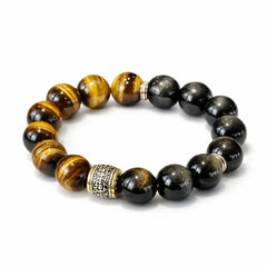 Wukong Energy Bracelet – Natural Tiger Eye Obsidian Protection Wealth Attraction Bracelet | Taiqing Temple