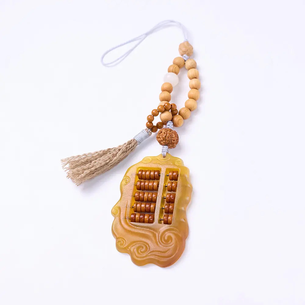 Feng Shui Abacus Charm – Wealth Luck Amulet Keychain Phone Strap Gift Set | Taiqing Temple
