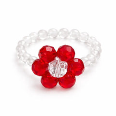 Handmade Crystal Flower Ring – Taoist Lucky Charm Cute Colorful Beaded Ring | Taiqing Temple

