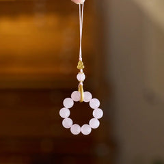 Lucky Crystal Phone Charm – Rose Quartz & Clear Quartz Gourd Taoist Protection Gift Set