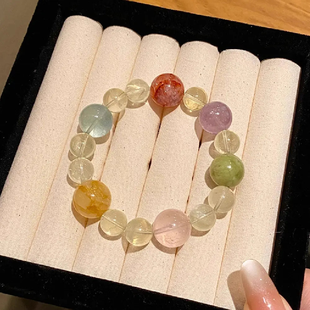 Natural Multi-Crystal Bracelet – Wealth, Love & Energy Balance Feng Shui Inspired Gift Set
