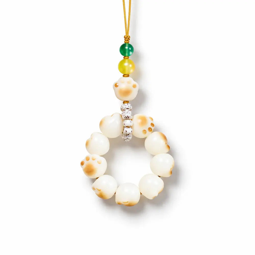 Natural White Bodhi Cat Paw Lucky Charm – Taoist Protection Good Fortune Amulet Gift | Taiqing Temple
