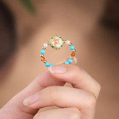 Red Agate Compass Lucky Ring – Taoist Feng Shui Design Couple Protection Gift Set