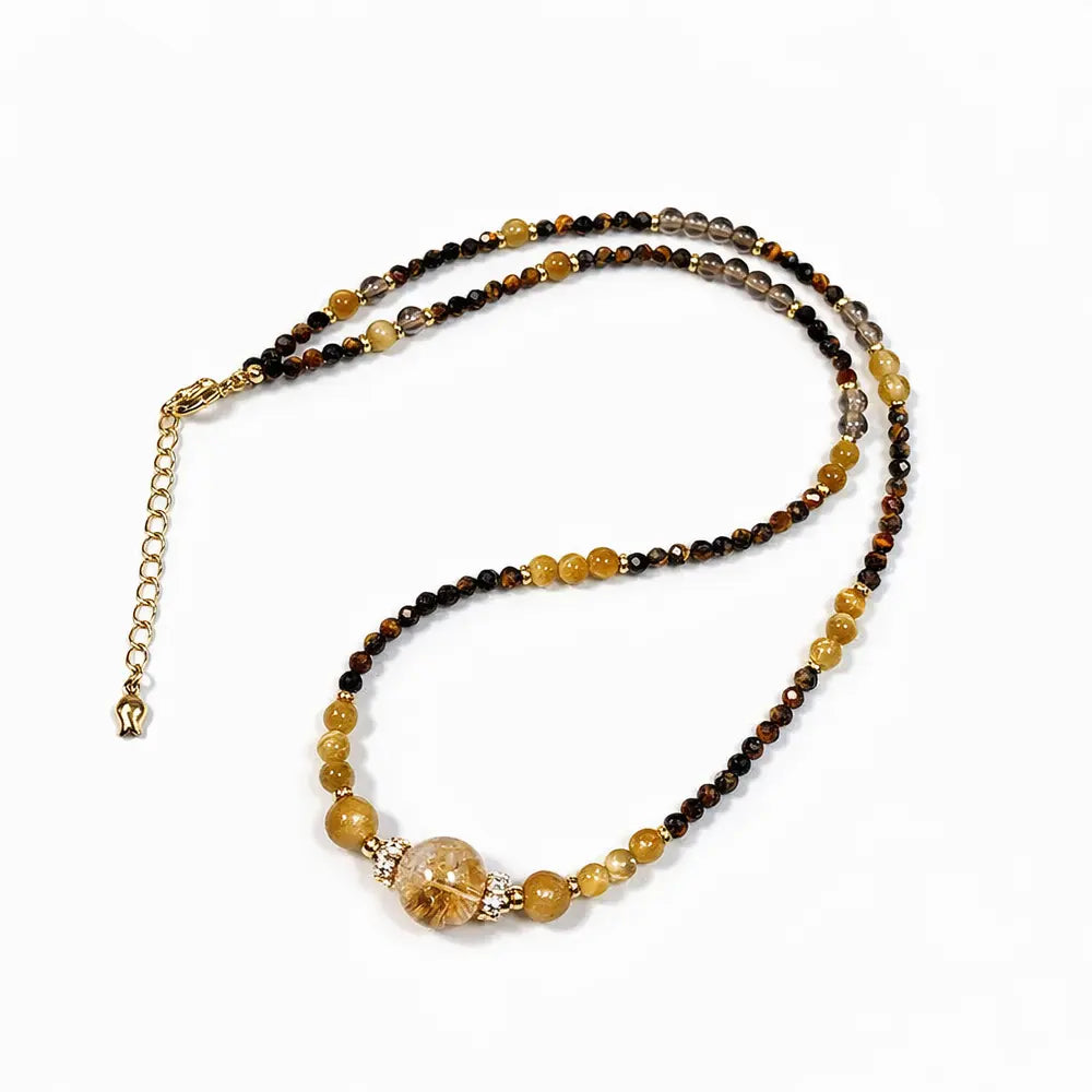 Tiger Eye Energy Necklace – Wealth Protection Balance Crystal Jewelry Taoist Amulet | Taiqing Temple
