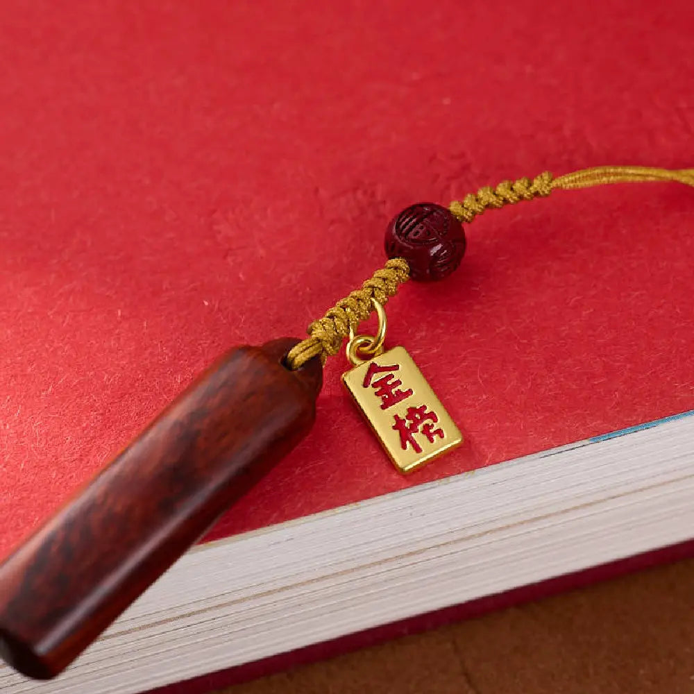 Top Fortune Exam Success Talisman – Taoist Lucky Charm Wooden Keychain Gift Box