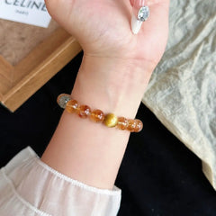 Wealth Attraction Bracelet – Natural Citrine, Rutilated Quartz & Golden Tiger Eye Crystal Gift Set