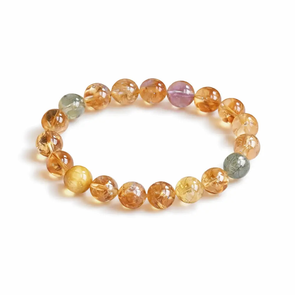 Wealth Attraction Bracelet – Citrine Rutilated Quartz Tiger Eye Feng Shui Bracelet | Taiqing Temple
